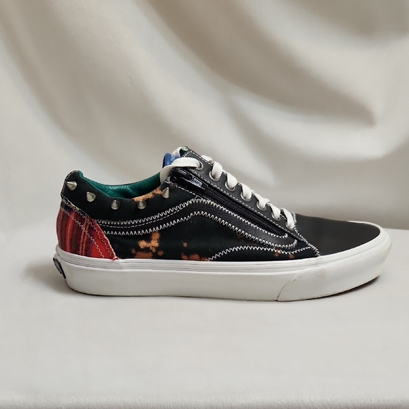 Vans Old Skool Zip Tartan Daze Multi Acid Dye Sneakers (M Size 7.5 W Size 9)